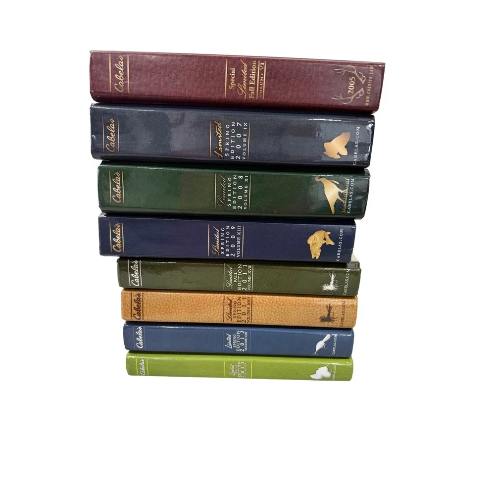 Cabelas Limited Edition Hardcover Catalog Lot 2005-2012 50th Anniversary 8 Books